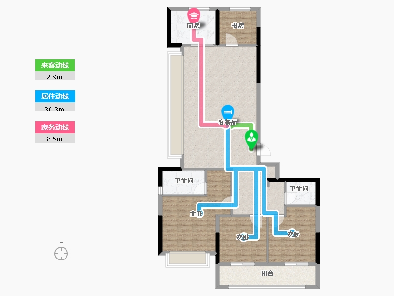 浙江省-温州市-桂语榕庭-114.40-户型库-动静线