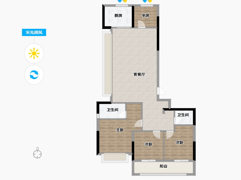 浙江省-温州市-桂语榕庭-114.40-户型库-采光通风