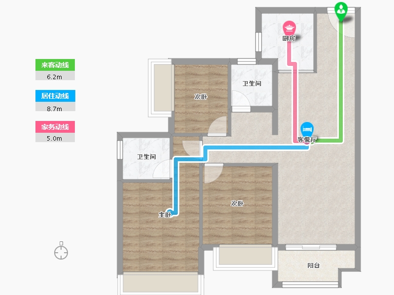 广东省-东莞市-璀璨时代-79.86-户型库-动静线