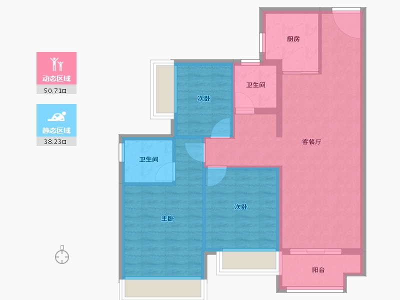 广东省-东莞市-璀璨时代-79.86-户型库-动静分区