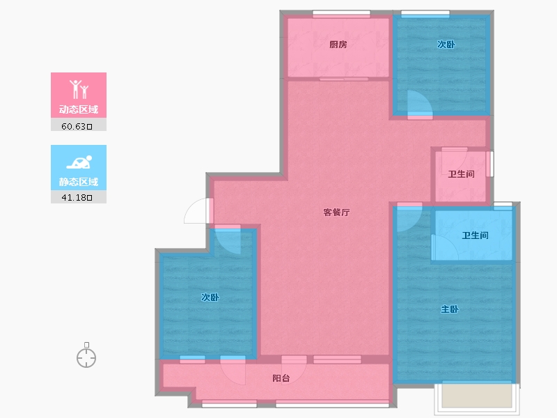 山东省-潍坊市-高创水岸蓝湾-90.30-户型库-动静分区