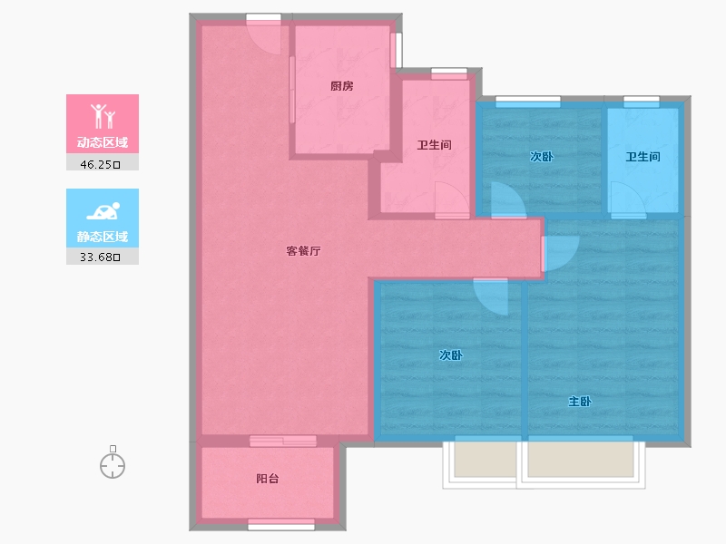 浙江省-温州市-万科映象广场-71.20-户型库-动静分区