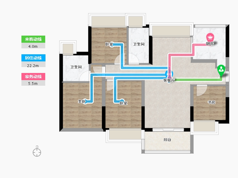 广东省-东莞市-新城御珑公馆-82.86-户型库-动静线