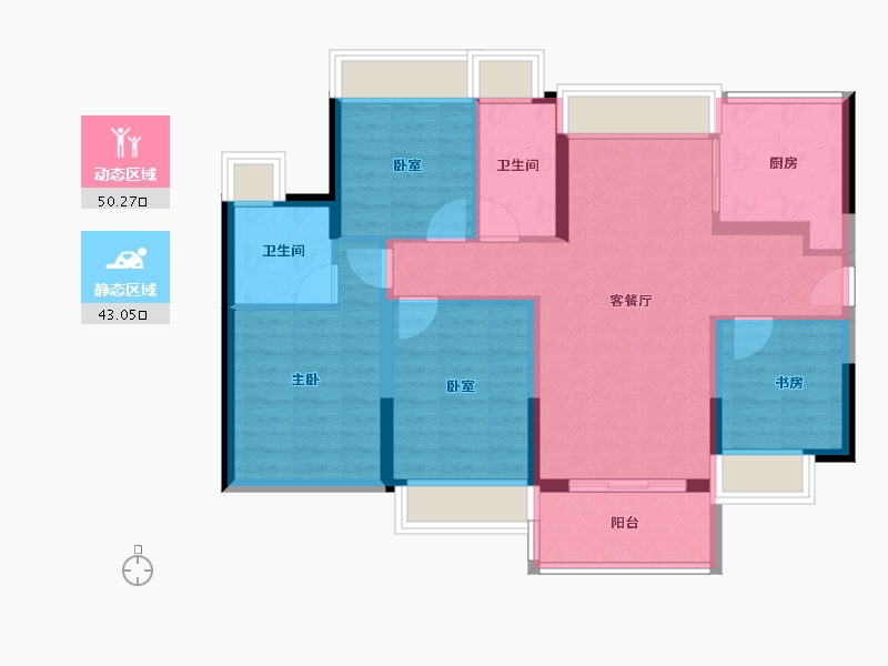 广东省-东莞市-新城御珑公馆-82.86-户型库-动静分区