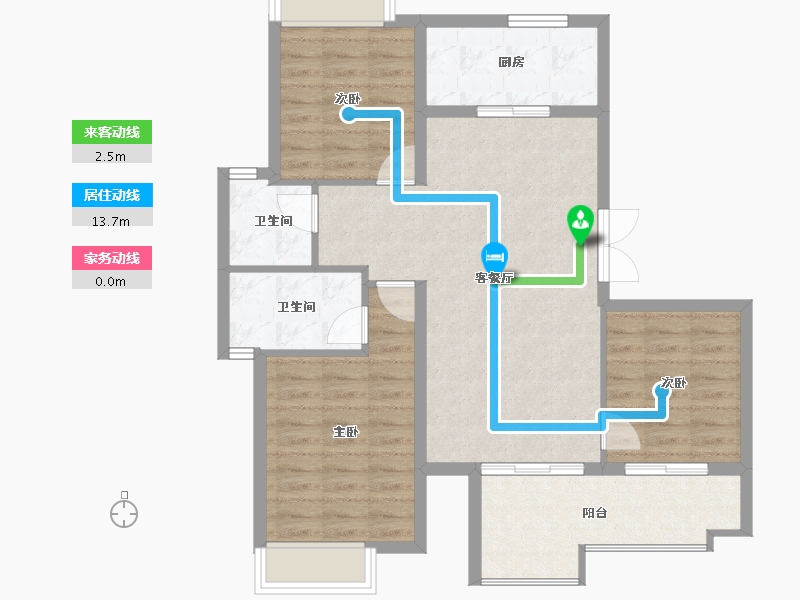 广东省-东莞市-璀璨时代-85.48-户型库-动静线