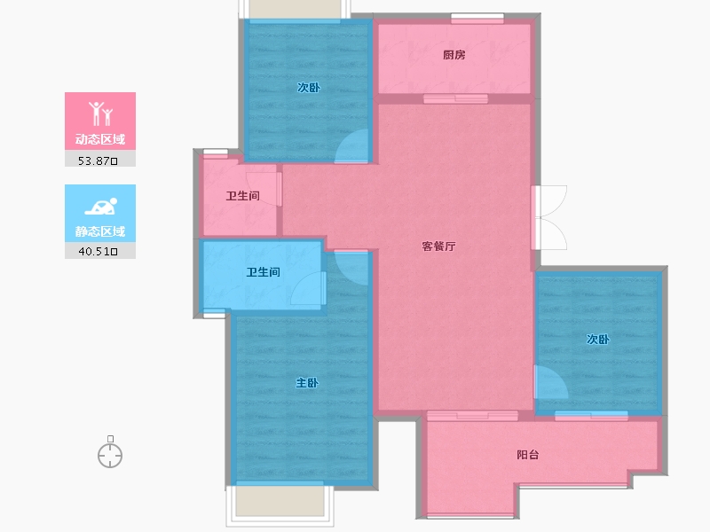 广东省-东莞市-璀璨时代-85.48-户型库-动静分区