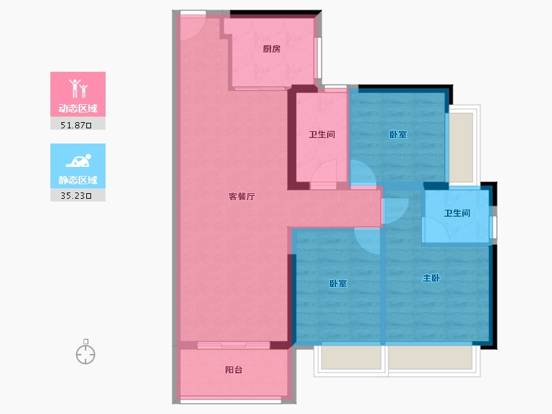 广东省-东莞市-滨海玺悦府-77.86-户型库-动静分区