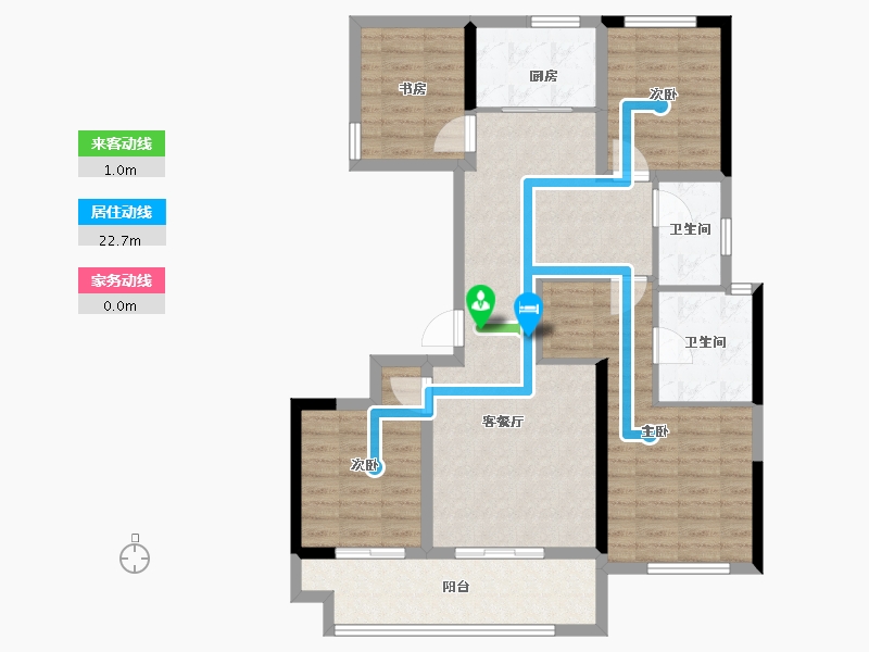 浙江省-绍兴市-元垄城-100.80-户型库-动静线