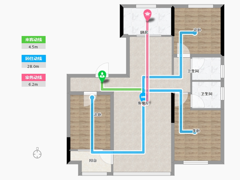 山东省-潍坊市-高创桃源-102.41-户型库-动静线