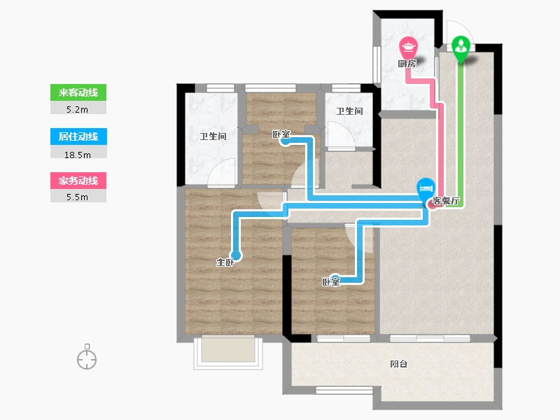 湖南省-长沙市-南崇九颂江山印-81.60-户型库-动静线