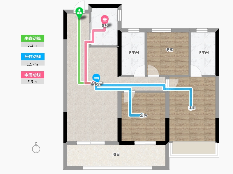 浙江省-温州市-弘阳上坤西湖四季-81.60-户型库-动静线