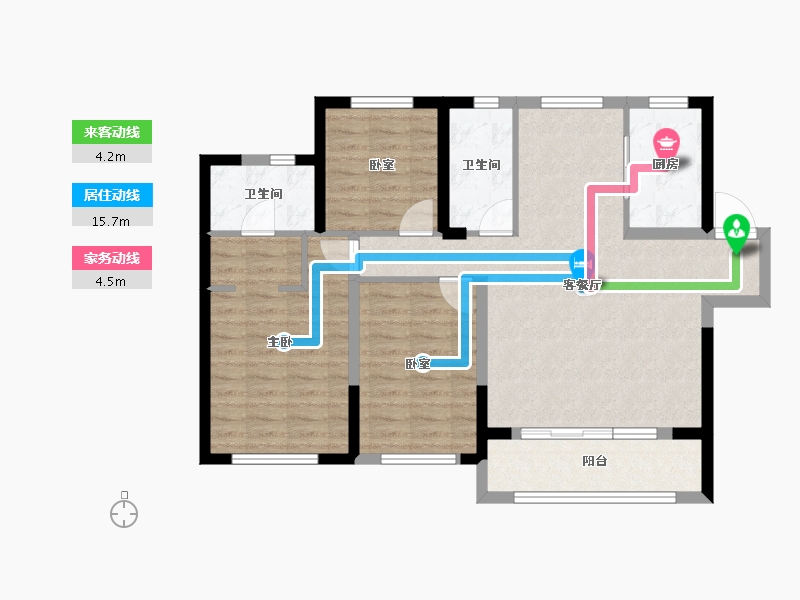 陕西省-咸阳市-绿地新都会-91.11-户型库-动静线