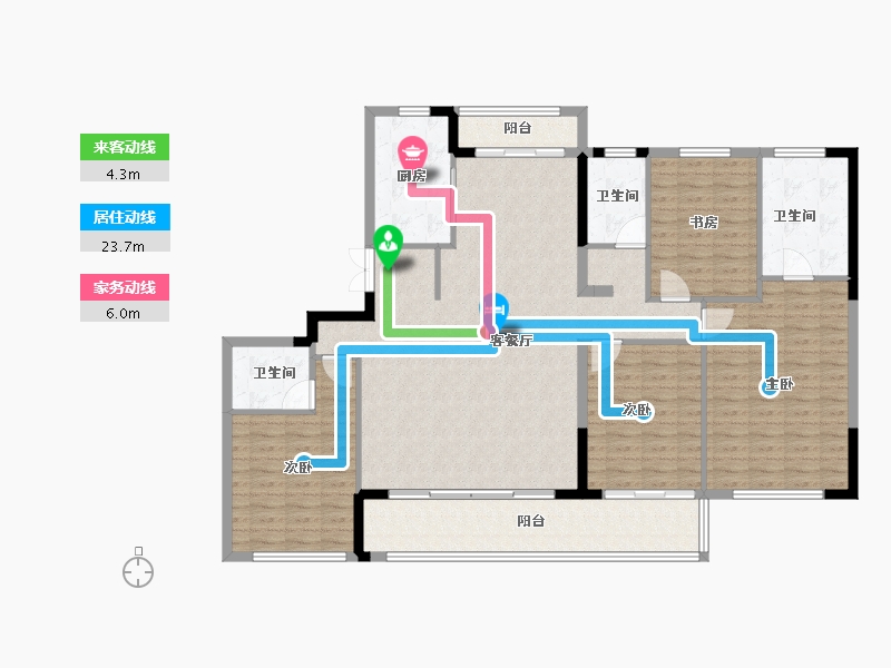 浙江省-宁波市-洋水映天成-147.20-户型库-动静线