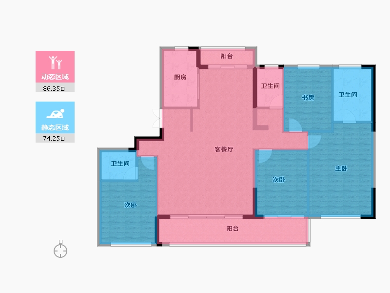 浙江省-宁波市-洋水映天成-147.20-户型库-动静分区