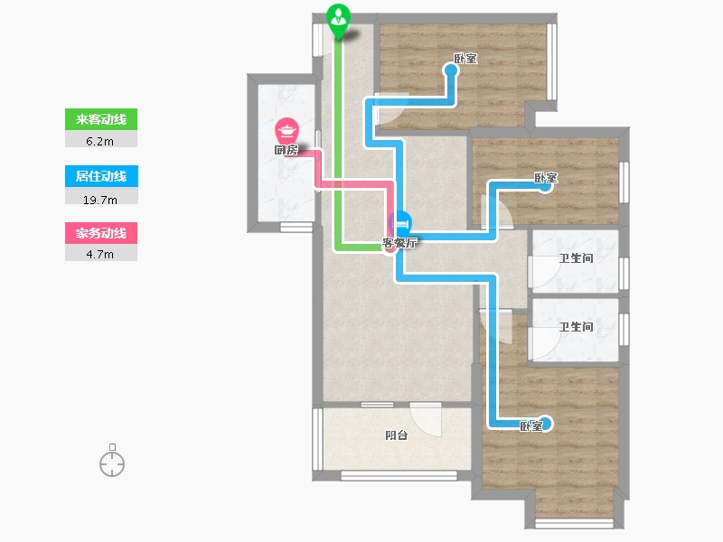 湖北省-武汉市-海伦国际-79.00-户型库-动静线