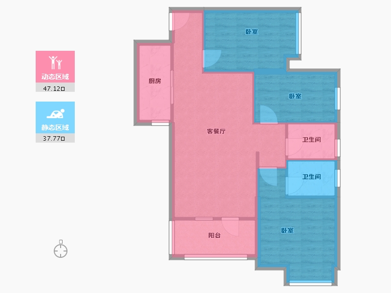 湖北省-武汉市-海伦国际-79.00-户型库-动静分区