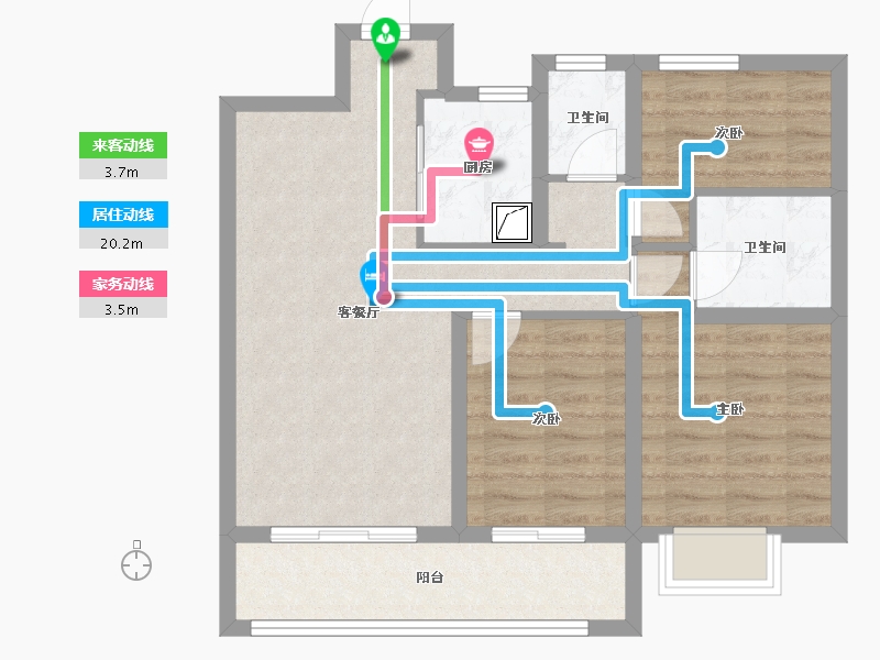 山西省-晋城市-三文阳光城-88.50-户型库-动静线