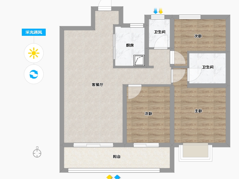 山西省-晋城市-三文阳光城-88.50-户型库-采光通风