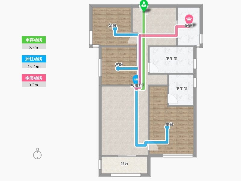 云南省-曲靖市-麒麟嘉园-99.00-户型库-动静线