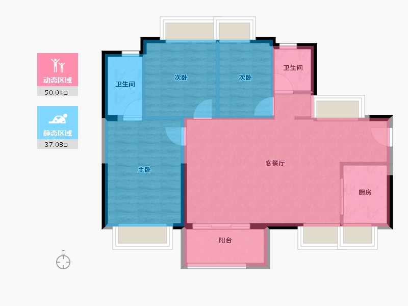 广东省-东莞市-众筑滨海中央-79.04-户型库-动静分区