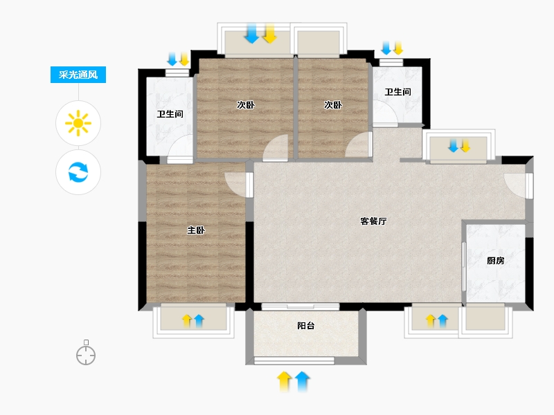 广东省-东莞市-众筑滨海中央-79.04-户型库-采光通风