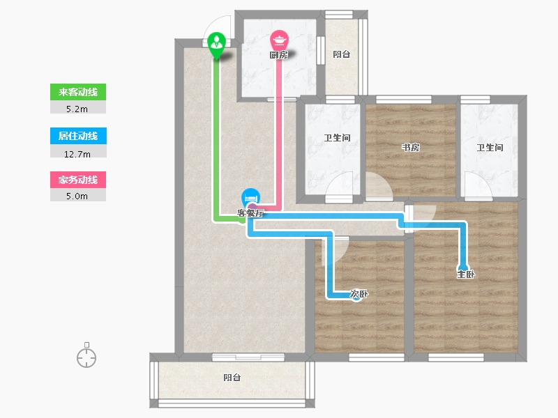 陕西省-西安市-滨江翡翠城-77.53-户型库-动静线