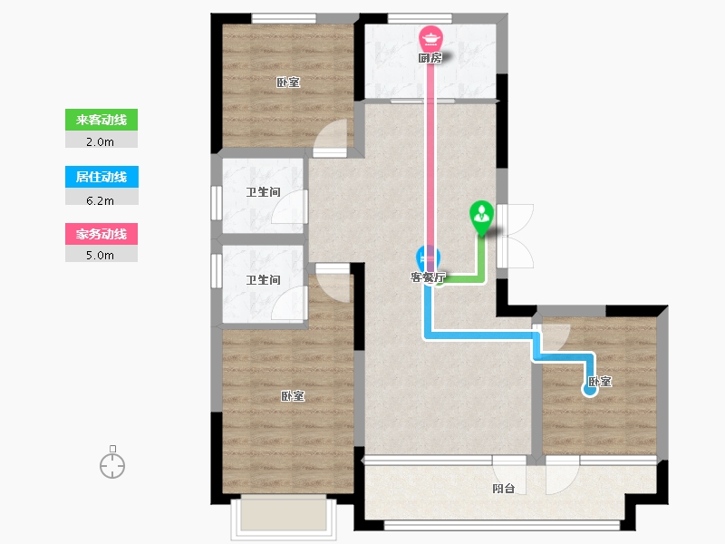 山东省-潍坊市-恒信风华尚品-82.66-户型库-动静线