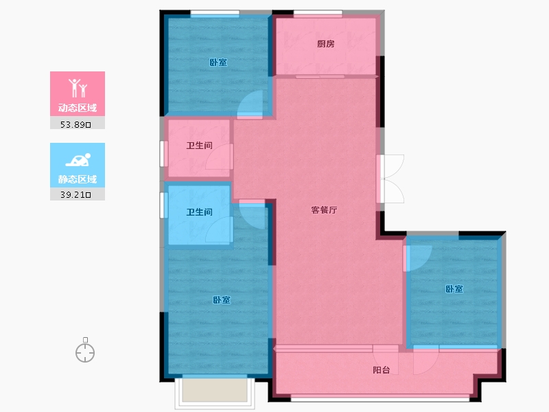 山东省-潍坊市-恒信风华尚品-82.66-户型库-动静分区