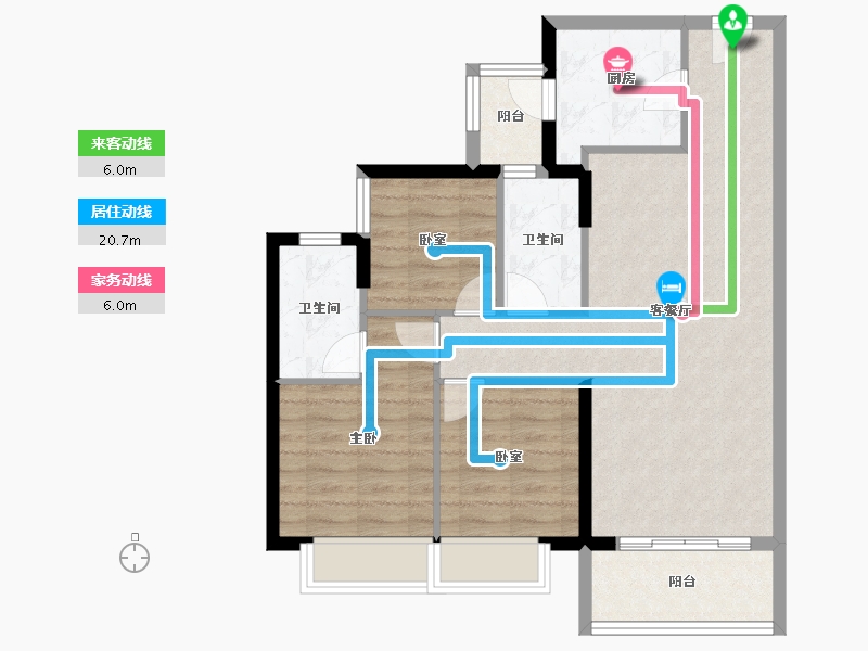 广东省-东莞市-嘉华嘉誉湾-78.96-户型库-动静线