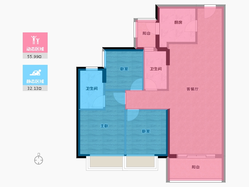 广东省-东莞市-嘉华嘉誉湾-78.96-户型库-动静分区