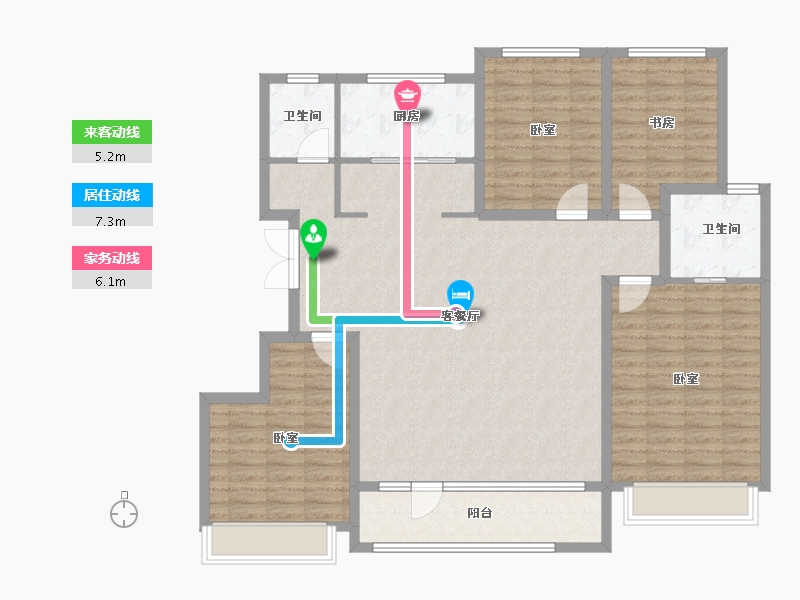 山东省-潍坊市-恒信崇文湖-132.00-户型库-动静线