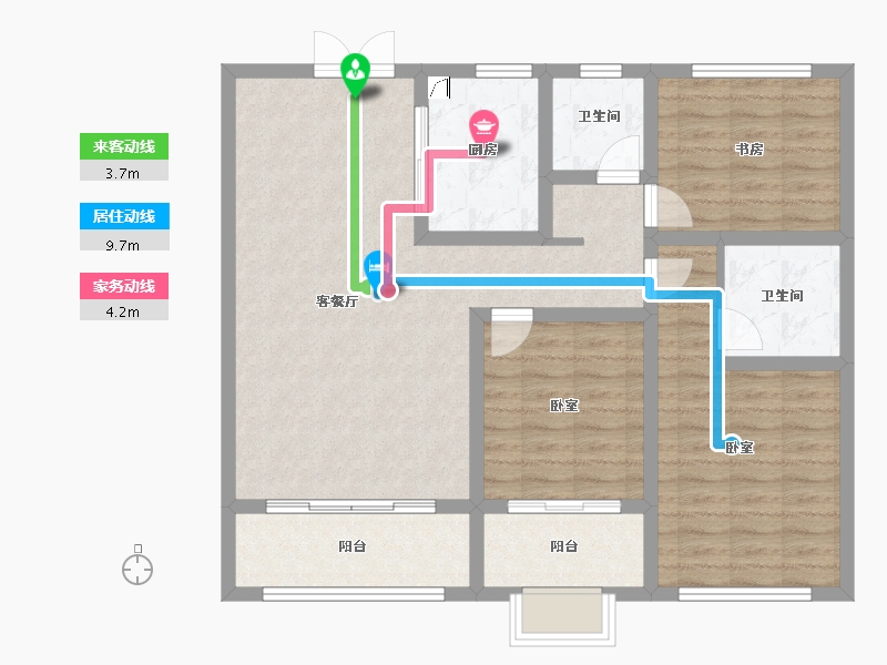 山东省-潍坊市-恒信温莎公馆-97.61-户型库-动静线