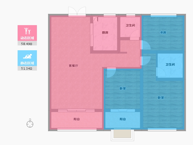 山东省-潍坊市-恒信温莎公馆-97.61-户型库-动静分区