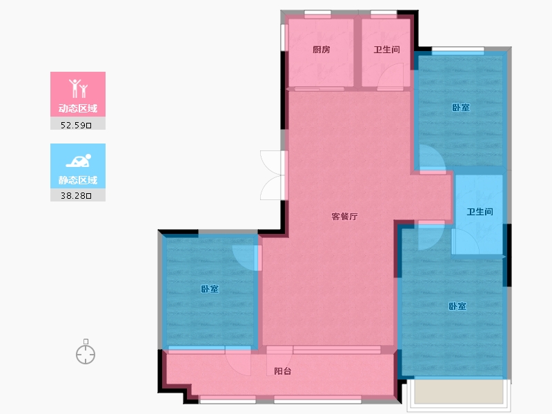 山东省-潍坊市-恒信风华尚品-80.55-户型库-动静分区