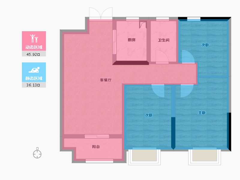 浙江省-绍兴市-大族阿里山庄-72.59-户型库-动静分区