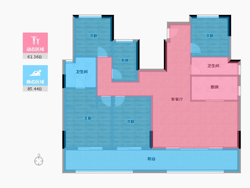 浙江省-绍兴市-锦上云山-133.60-户型库-动静分区