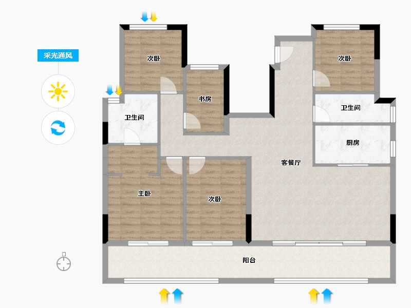 浙江省-绍兴市-锦上云山-133.60-户型库-采光通风