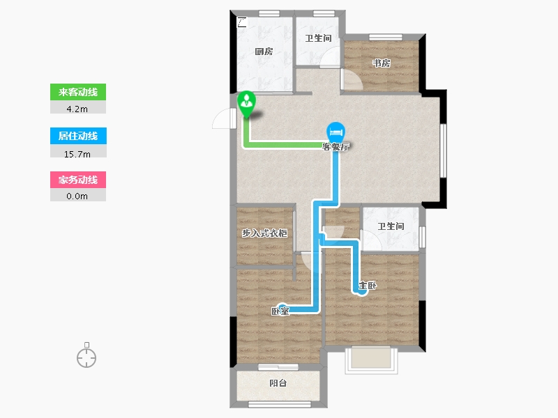 浙江省-绍兴市-大地西城美院-88.42-户型库-动静线