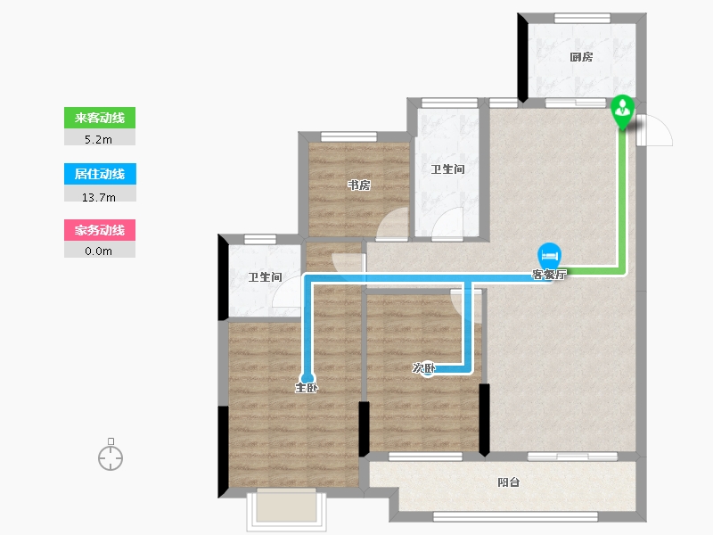 浙江省-绍兴市-大地西城美院-91.51-户型库-动静线