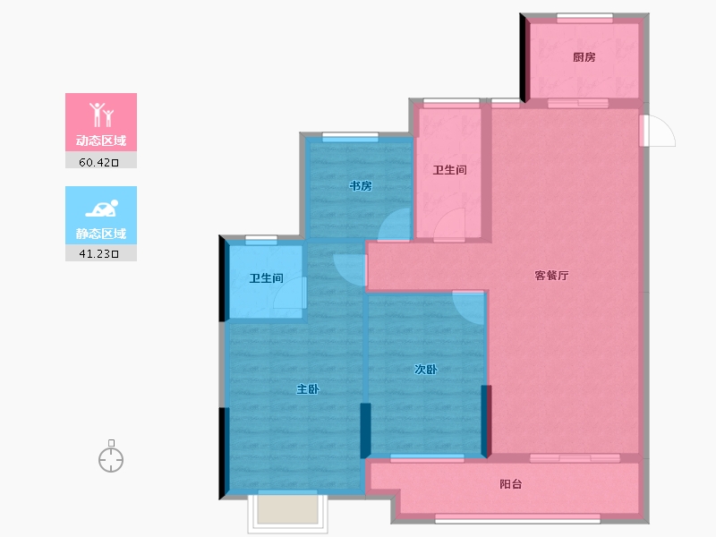 浙江省-绍兴市-大地西城美院-91.51-户型库-动静分区