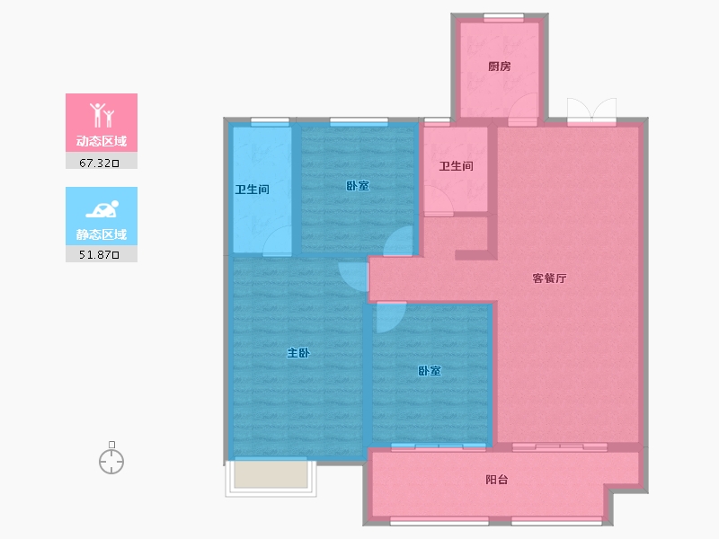 山东省-临沂市-房源·南湖壹号院-107.39-户型库-动静分区