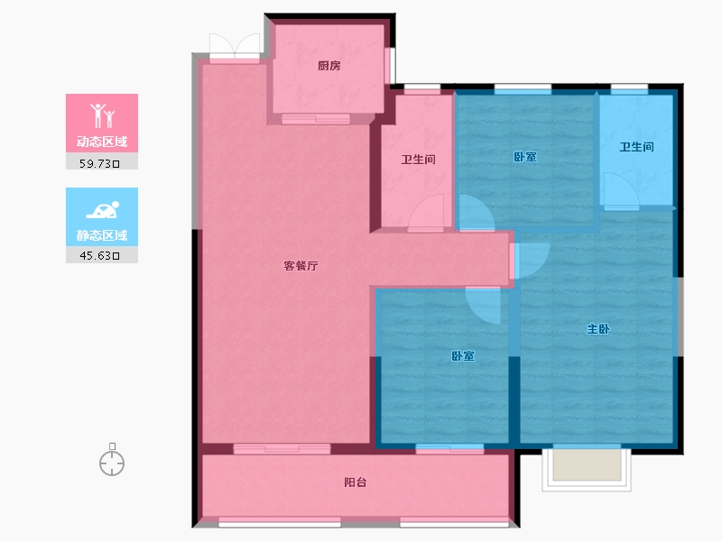 湖北省-武汉市-中建锦绣楚城-95.20-户型库-动静分区