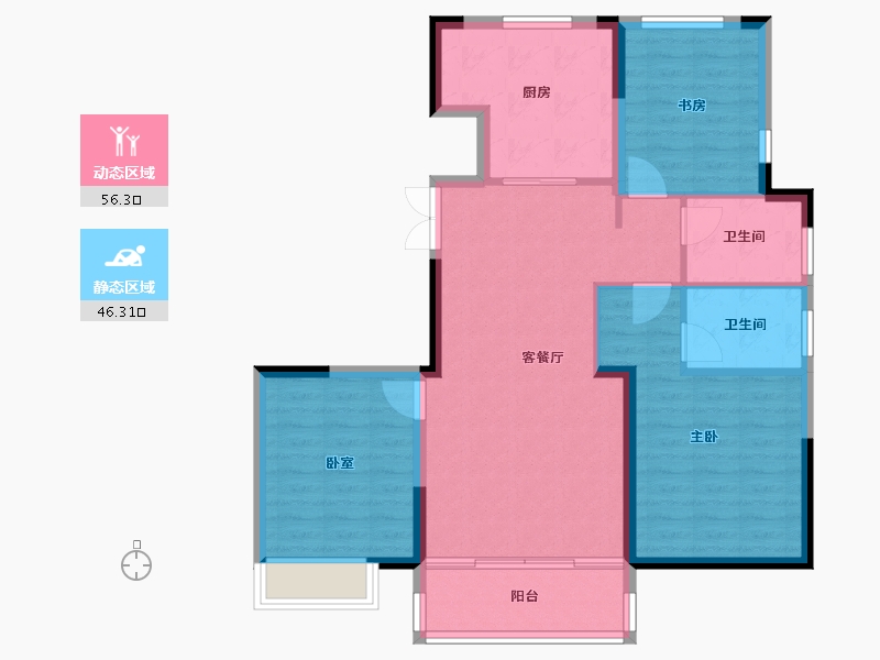 山东省-烟台市-乐橙-92.79-户型库-动静分区