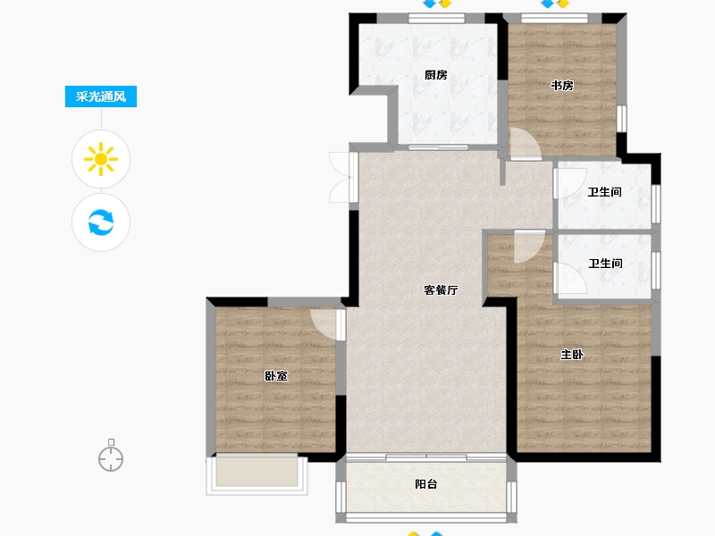 山东省-烟台市-乐橙-92.79-户型库-采光通风