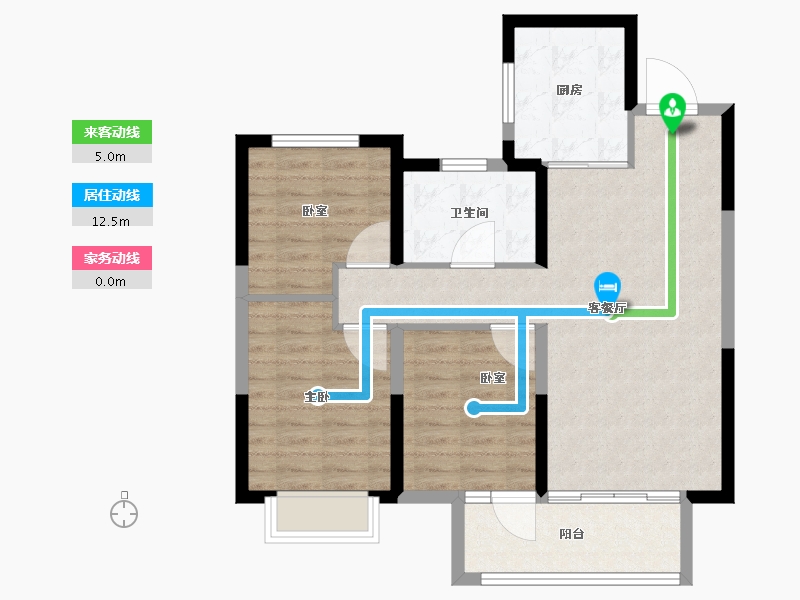 山东省-临沂市-儒辰海棠樾府​-80.23-户型库-动静线