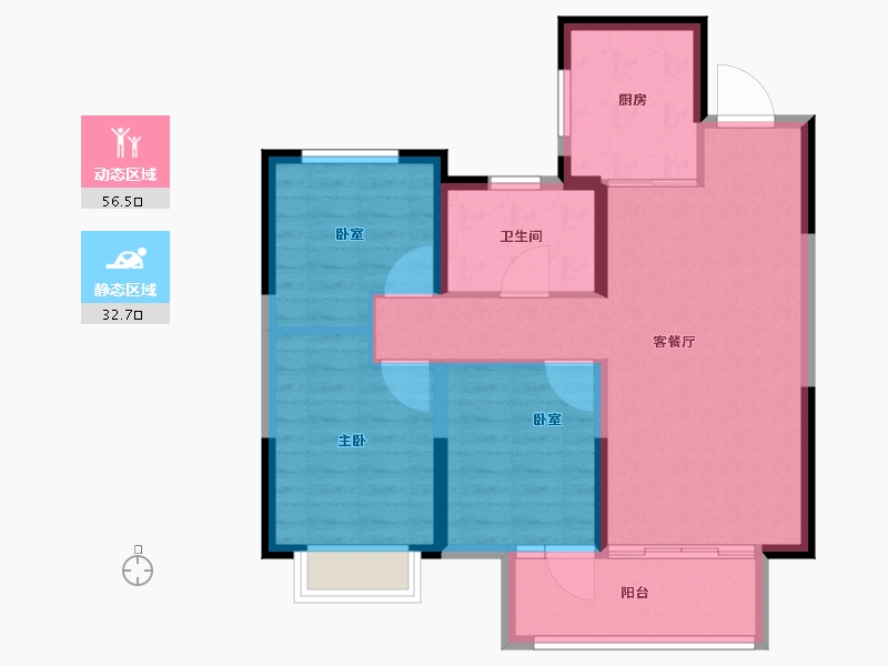 山东省-临沂市-儒辰海棠樾府​-80.23-户型库-动静分区