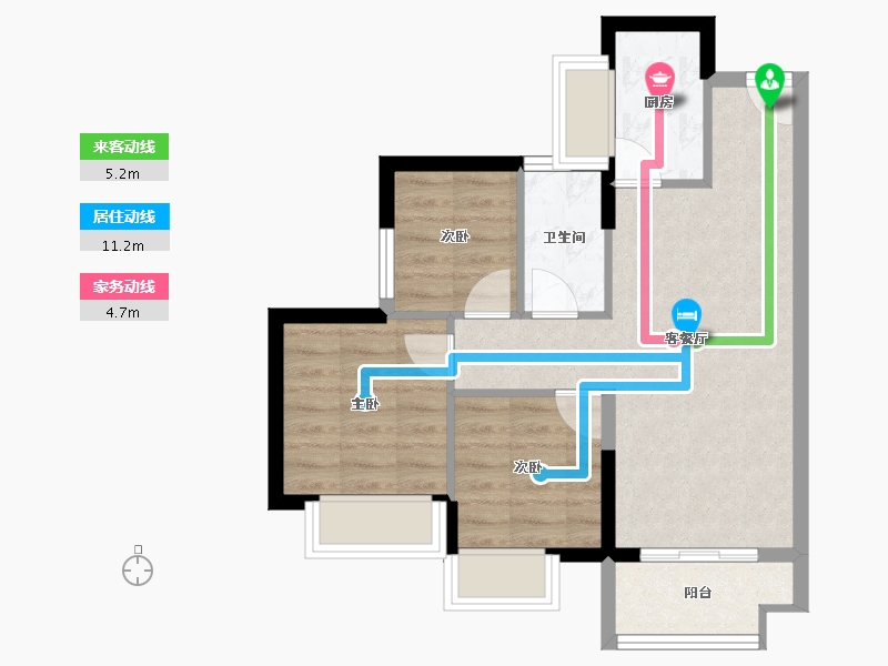 广东省-东莞市-招商保利·依城大观-56.64-户型库-动静线