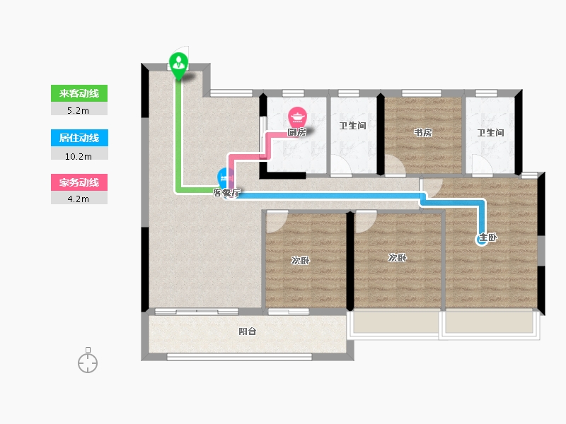 浙江省-温州市-祥生公园道-101.60-户型库-动静线