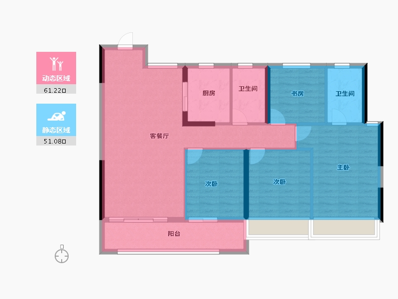 浙江省-温州市-祥生公园道-101.60-户型库-动静分区