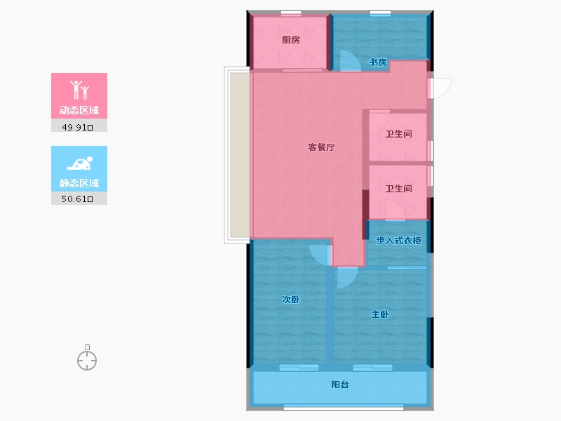 浙江省-温州市-远洋泊云庭-90.40-户型库-动静分区